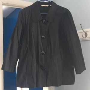 Erin London XL Black Blazer Cotton Blend LS big button jacket